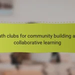 Math clubs for community building and collaborative learning