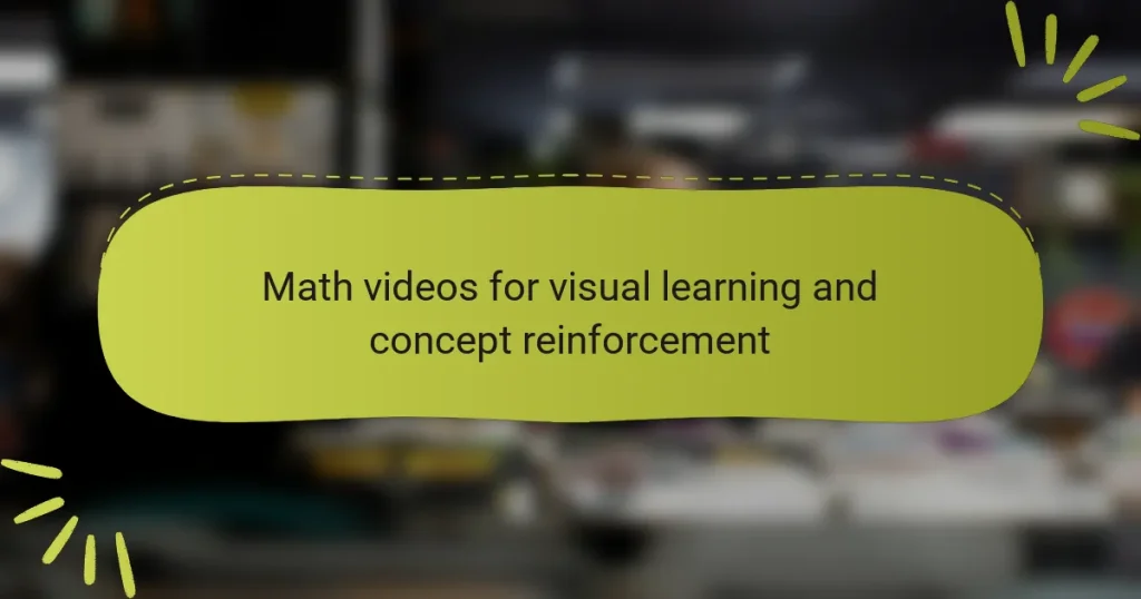 Math videos for visual learning and concept reinforcement