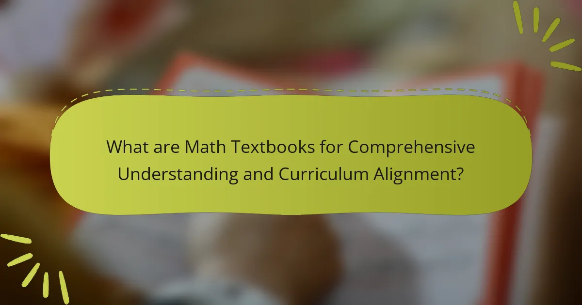 What are Math Textbooks for Comprehensive Understanding and Curriculum Alignment?