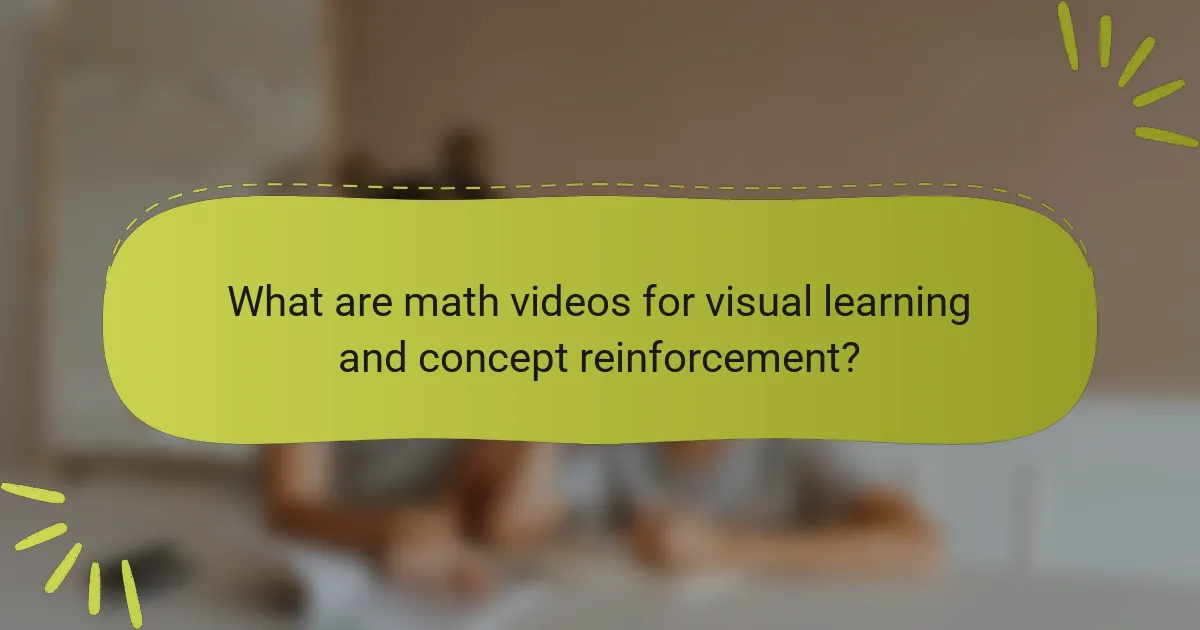 What are math videos for visual learning and concept reinforcement?