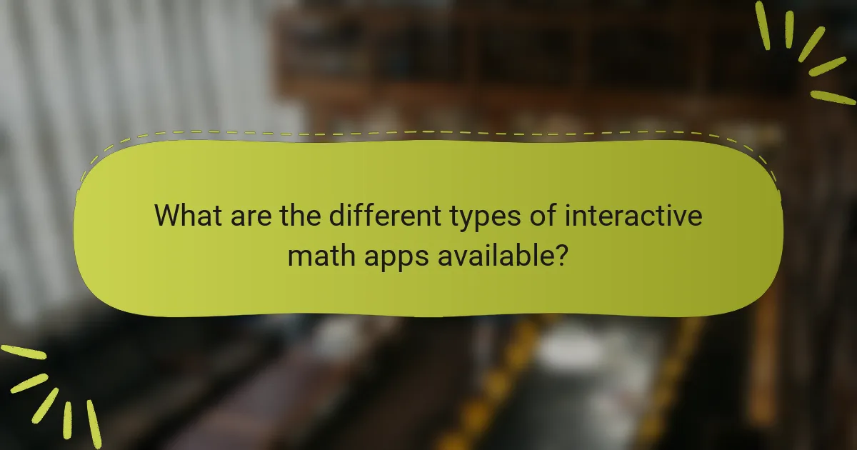 What are the different types of interactive math apps available?